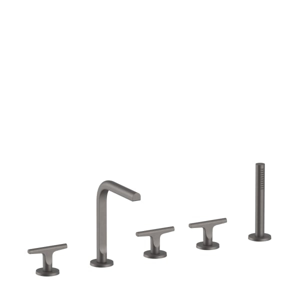 matte gun metal pvd tub set