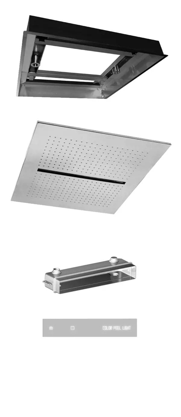 polished stainless steel shower