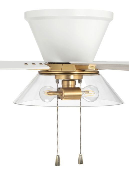 white/satin brass ceiling fans