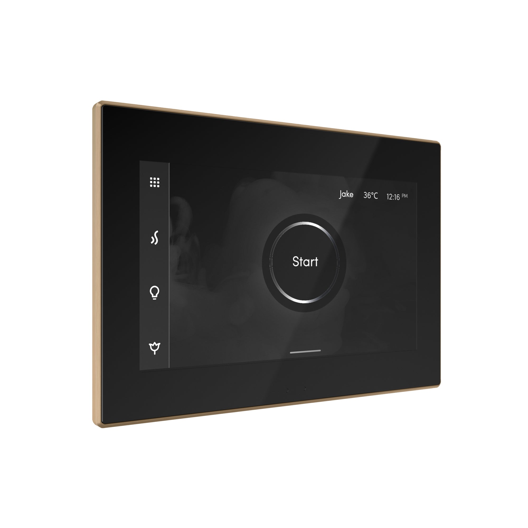 black - brushed bronze control