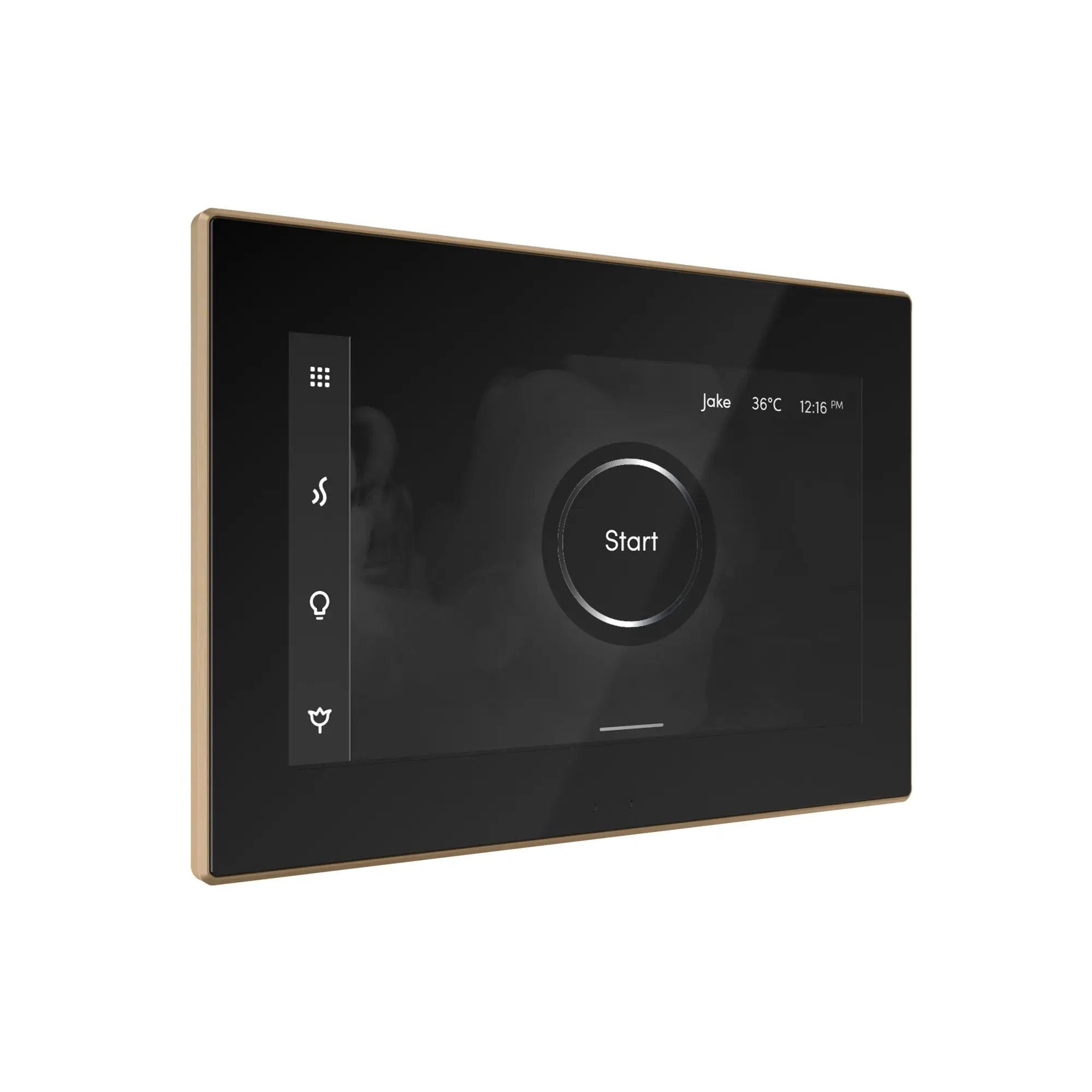 black - brushed bronze control