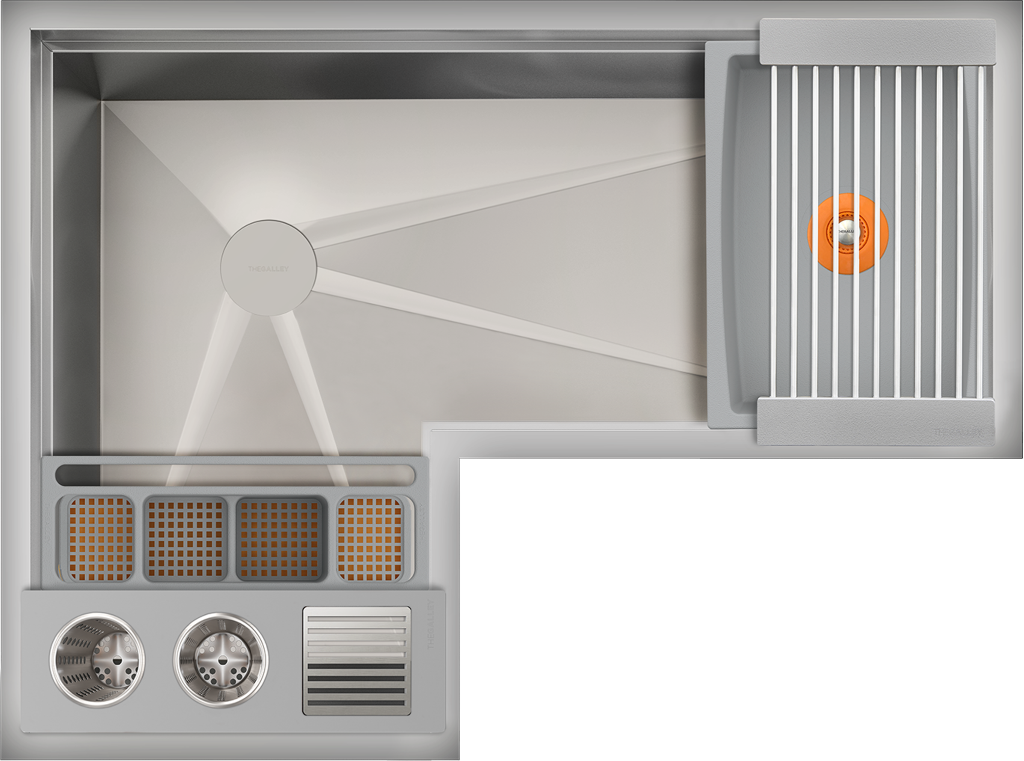 The Galley Ideal Corner WashStation 3X4C with Four Tool Wash Kit