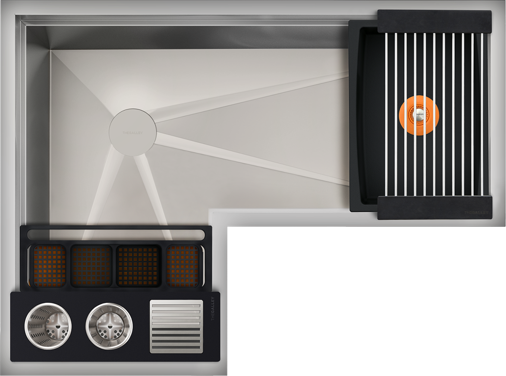 The Galley Ideal Corner WashStation 3X4C with Four Tool Wash Kit