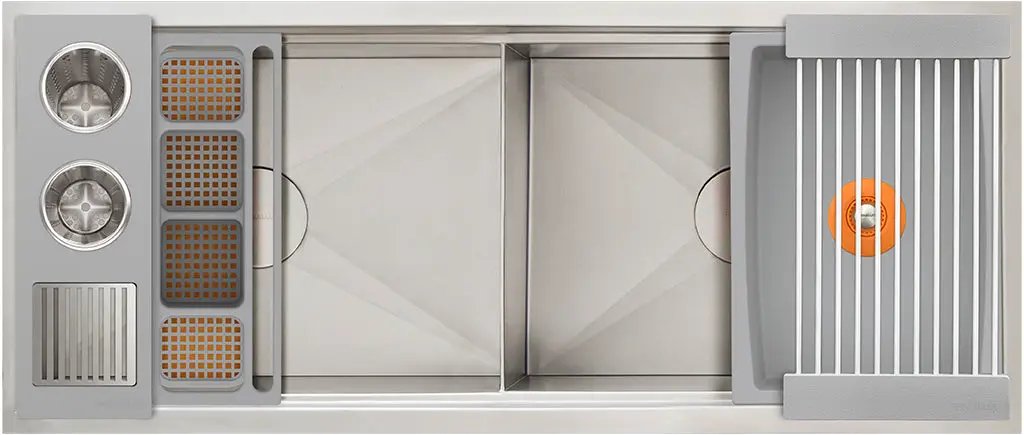 The Galley Ideal Double Bowl WashStation 4D with Four Tool Wash Kit by The Galley