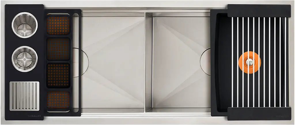 The Galley Ideal Double Bowl WashStation 4D with Four Tool Wash Kit by The Galley