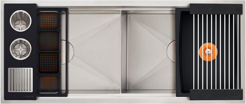 The Galley Ideal Double Bowl WashStation 4D with Four Tool Wash Kit