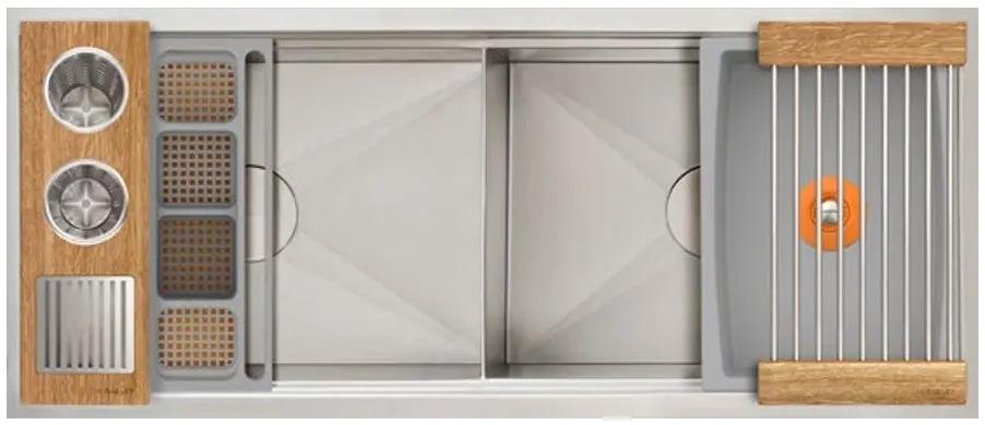 The Galley Ideal Double Bowl WashStation 4D with Four Tool Wash Kit by The Galley