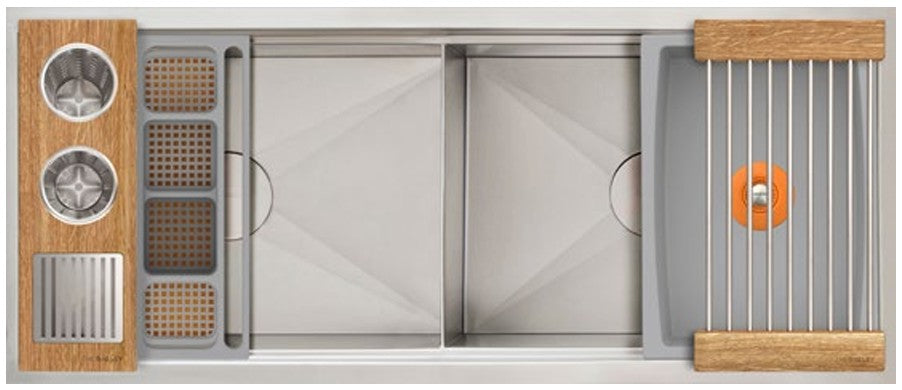 The Galley Ideal Double Bowl WashStation 4D with Four Tool Wash Kit