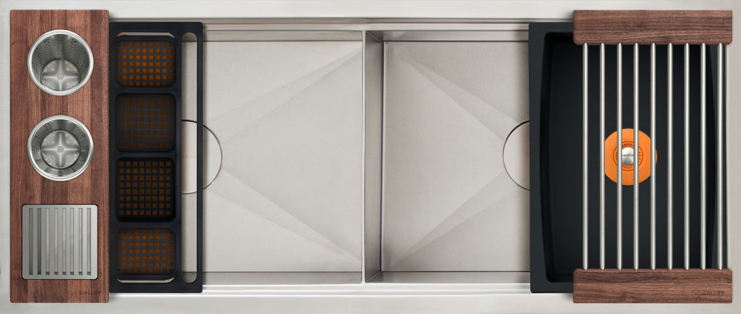 The Galley Ideal Double Bowl WashStation 4D with Four Tool Wash Kit