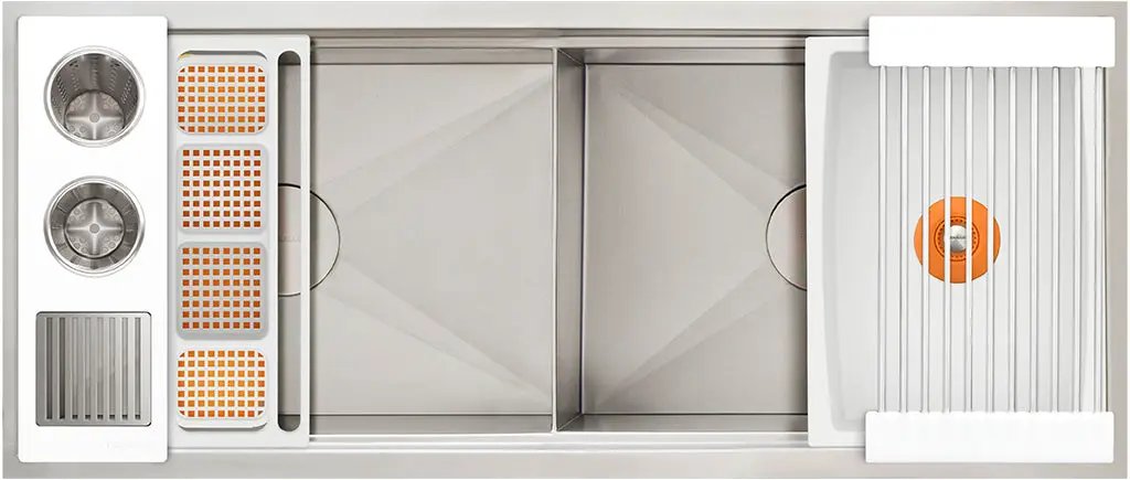 The Galley Ideal Double Bowl WashStation 4D with Four Tool Wash Kit by The Galley
