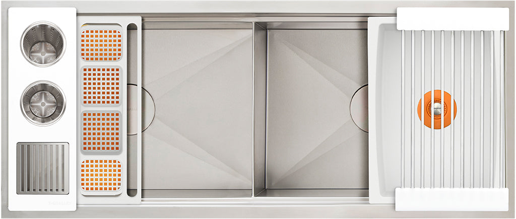 The Galley Ideal Double Bowl WashStation 4D with Four Tool Wash Kit