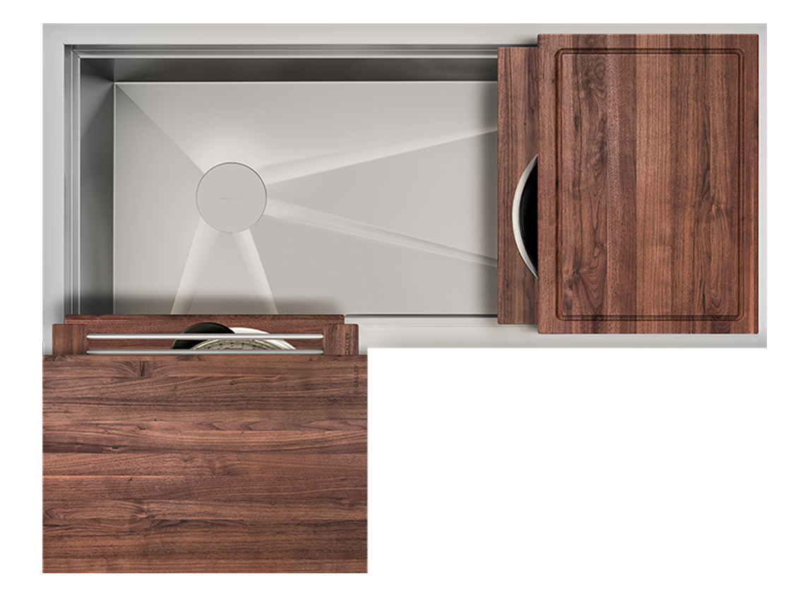 The Galley Ideal Corner Workstation 3X4C with Five Tool Culinary Kit