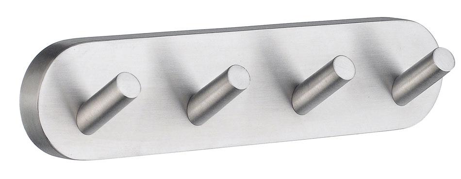 brushed chrome quadruple hook