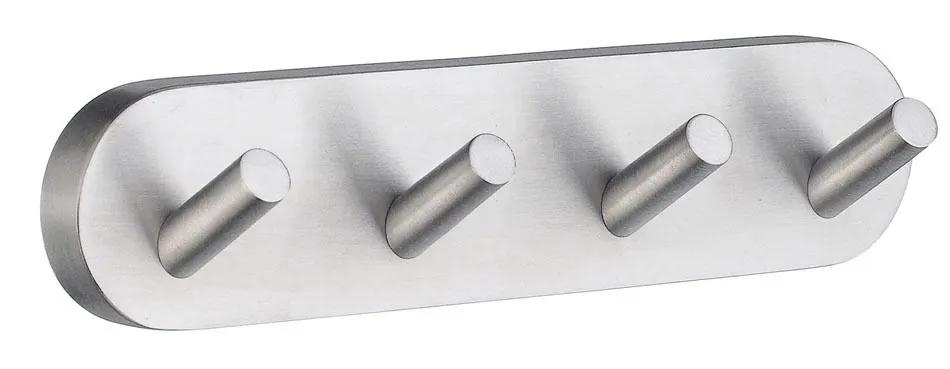 brushed chrome quadruple hook