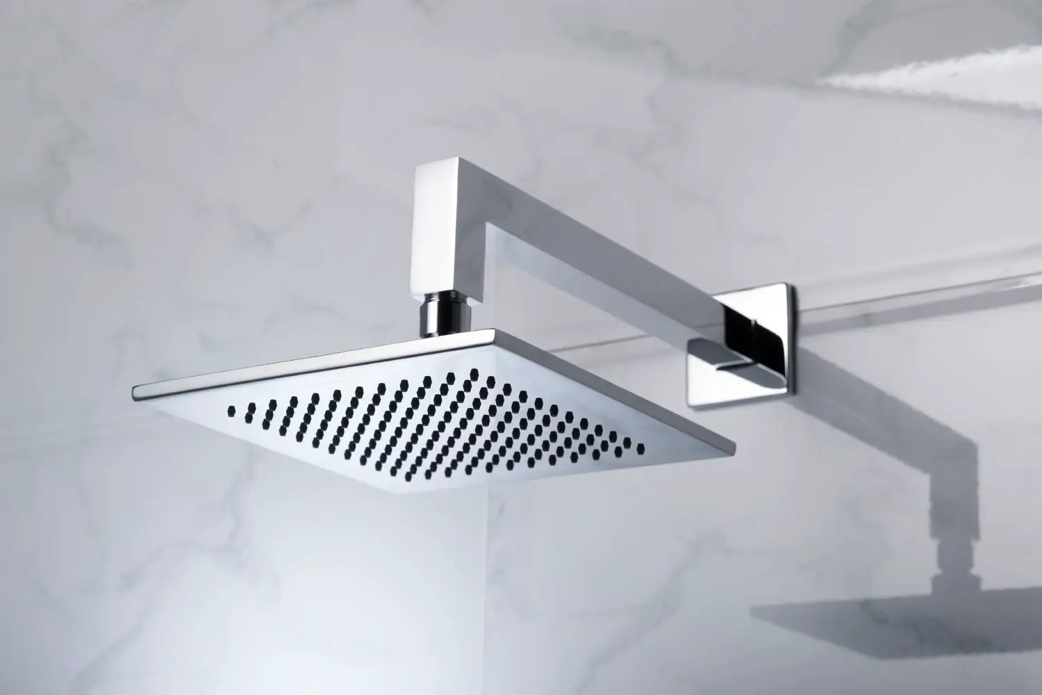 chrome shower arm