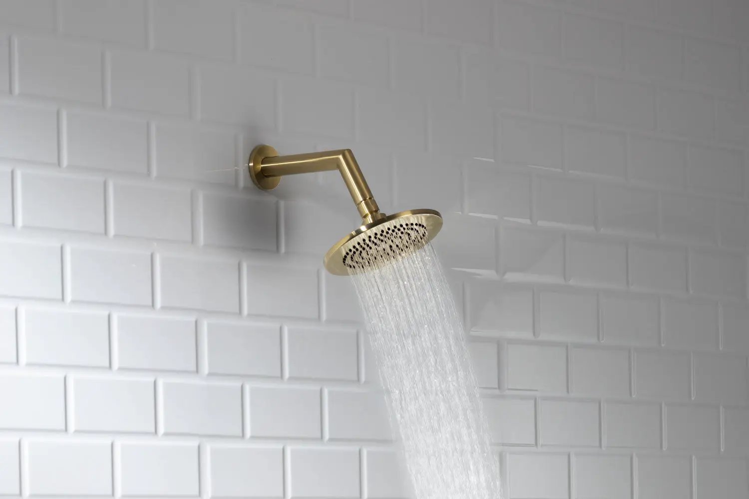 satin brass pvd shower arm