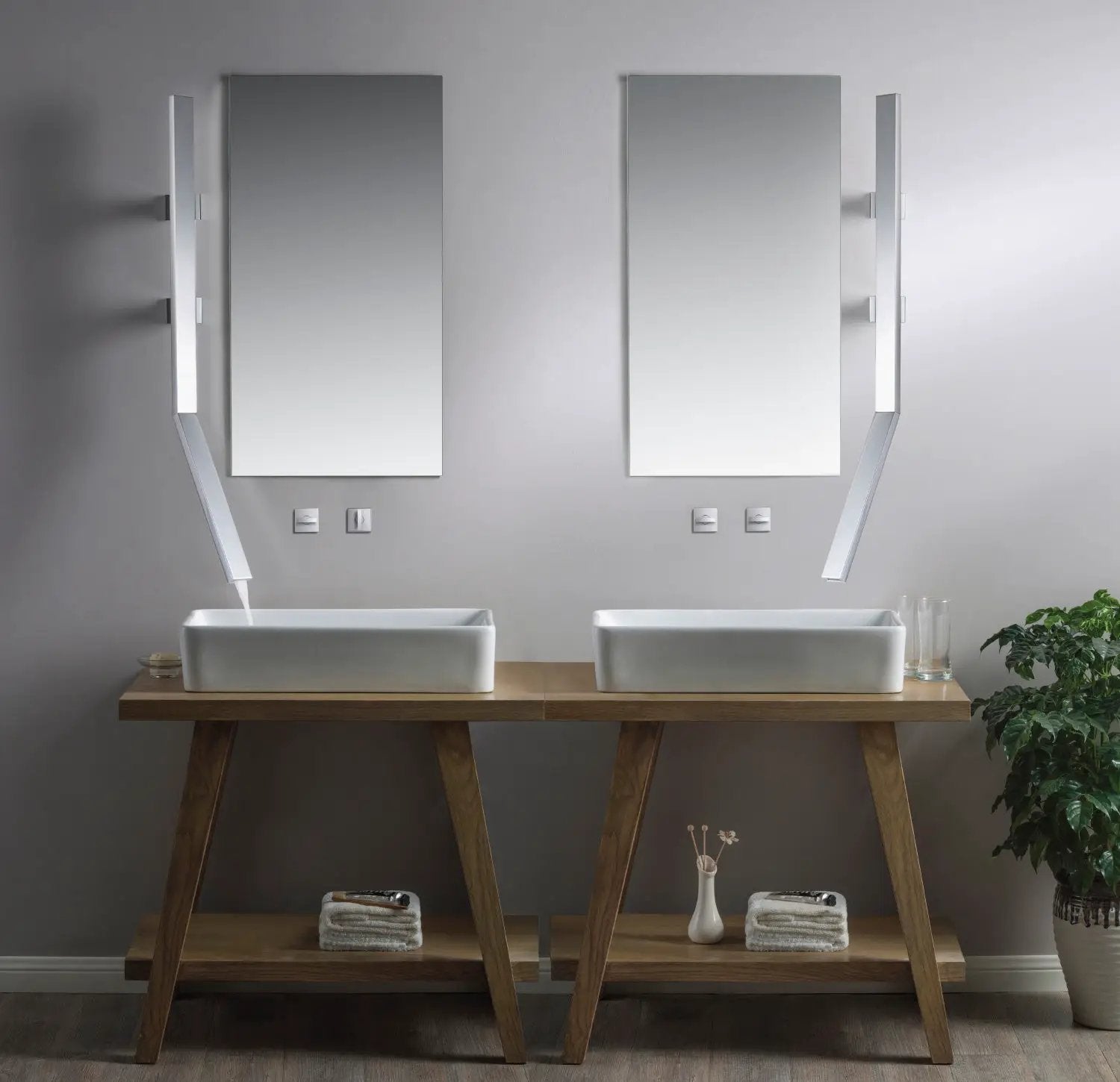 chrome bathroom faucet