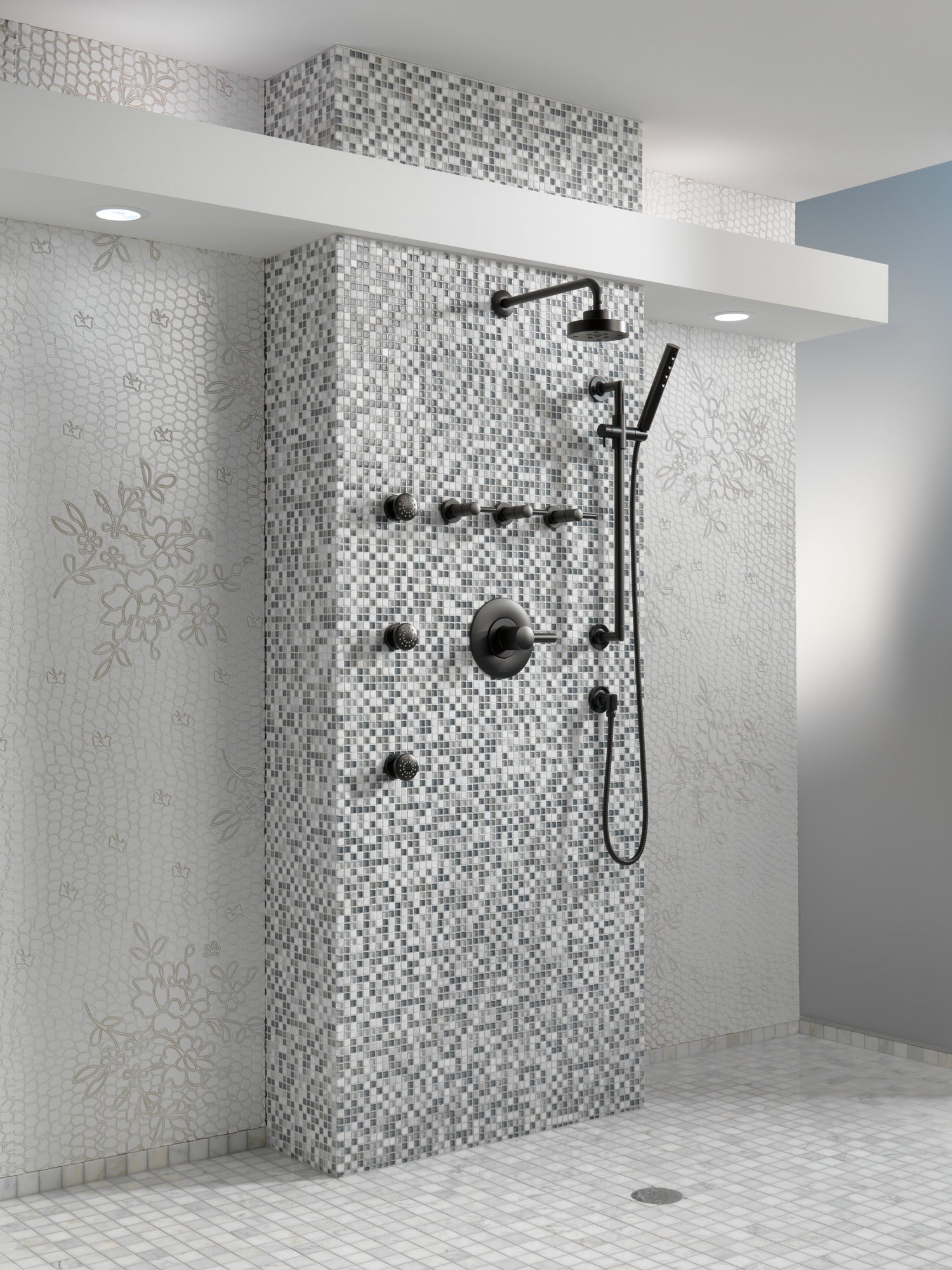 matte black shower arm and flange