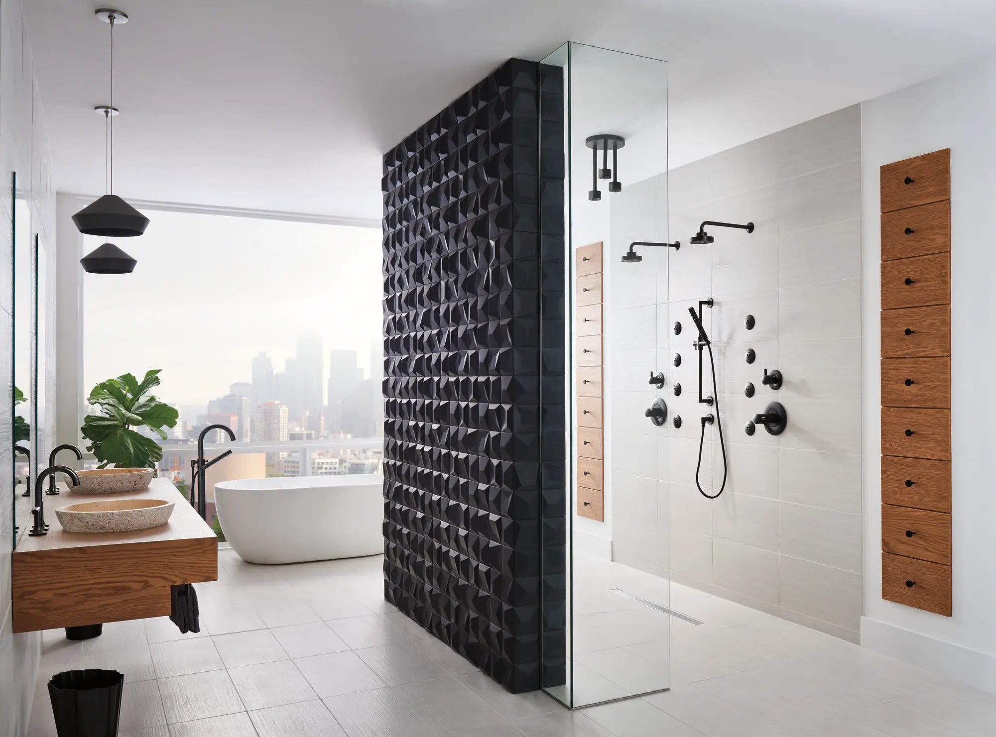 matte black shower head