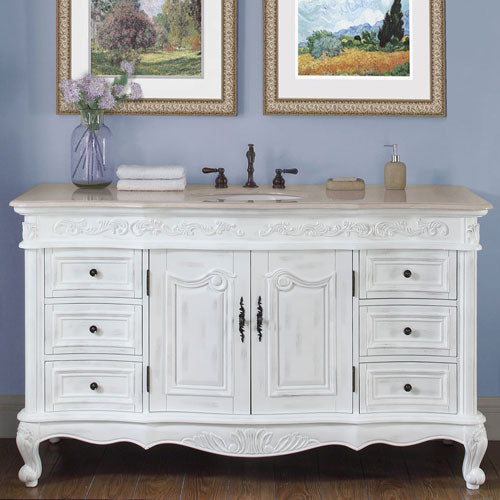 antique white vanity