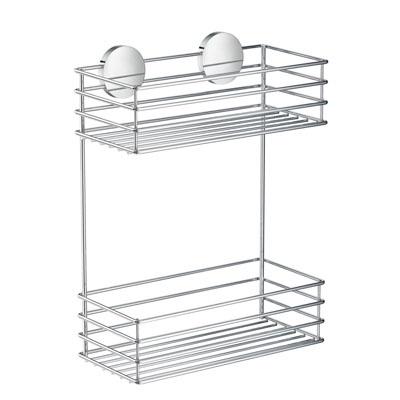 polished chrome shower basket