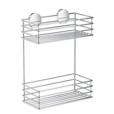 polished chrome shower basket