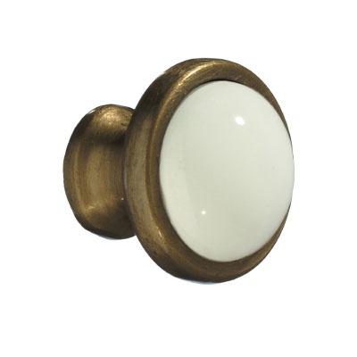 antique finish/white knob