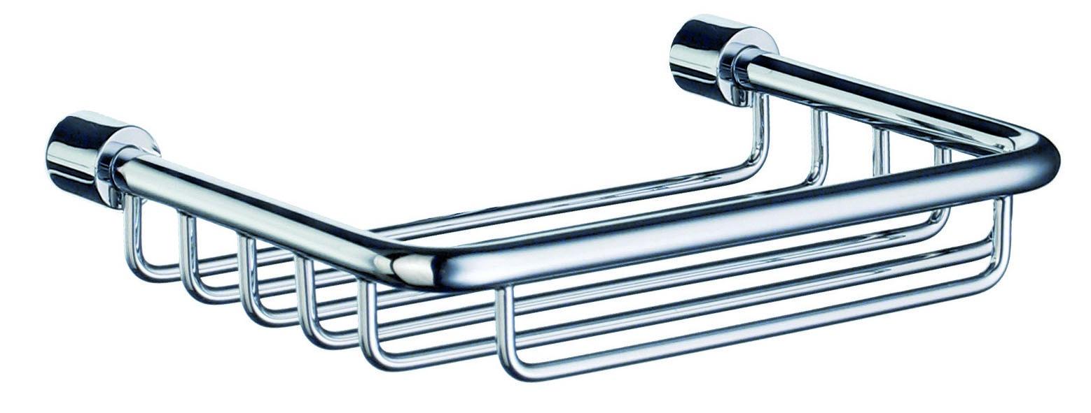 polished chrome soap basket
