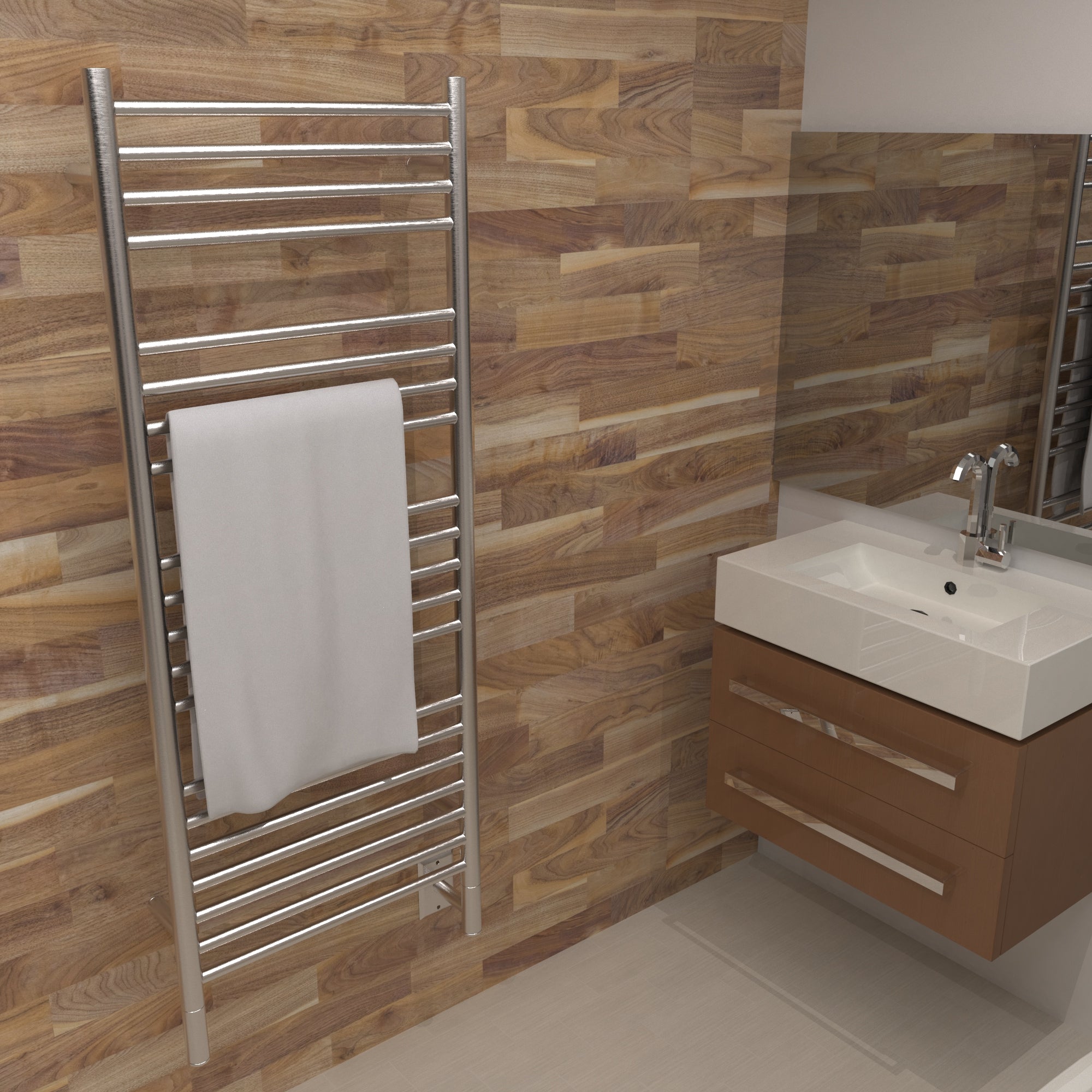 brushed stainless towel warmer