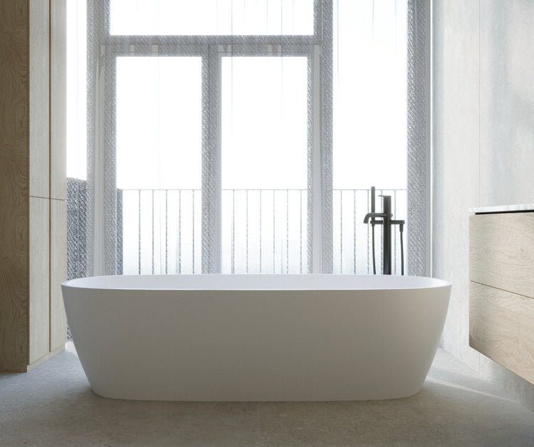 white freestanding bathtub