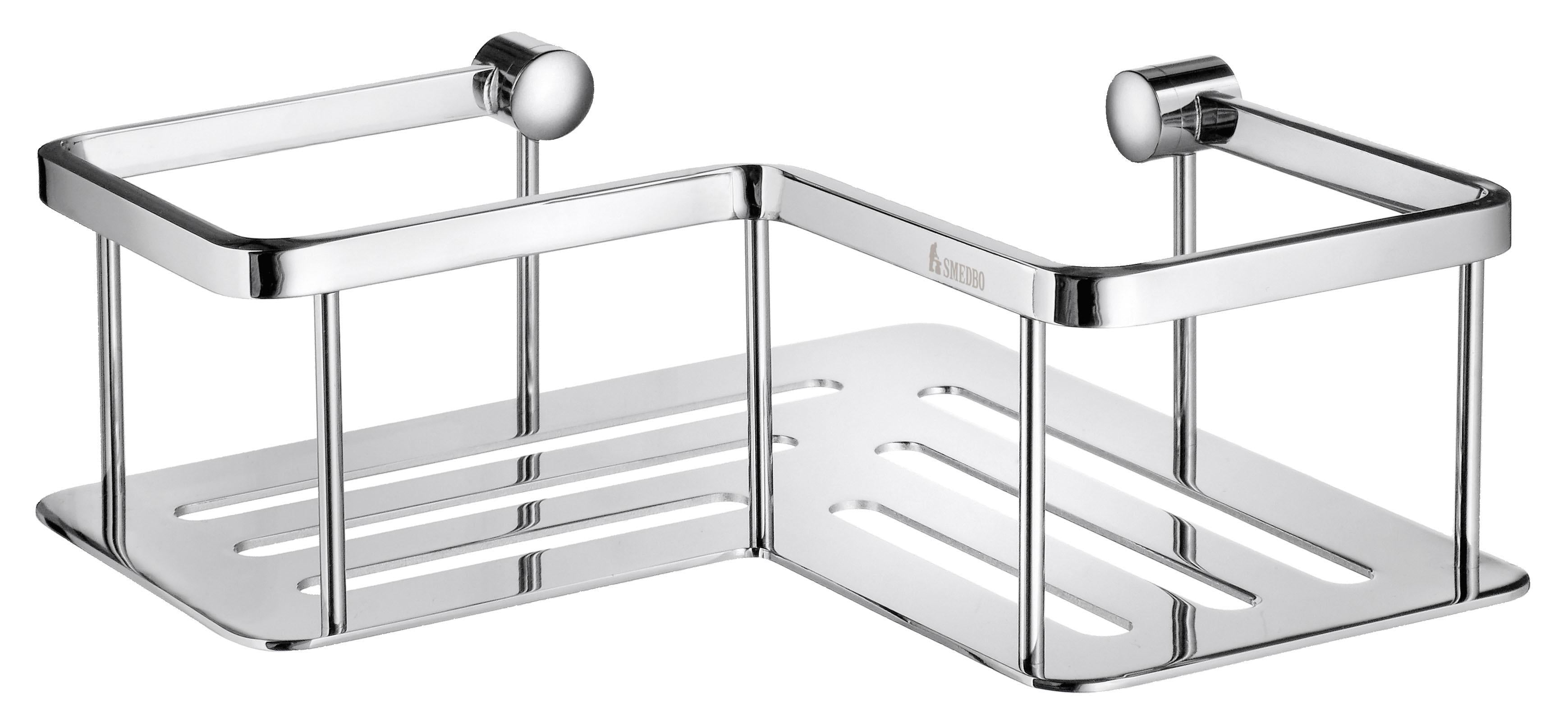 polished chrome shower basket