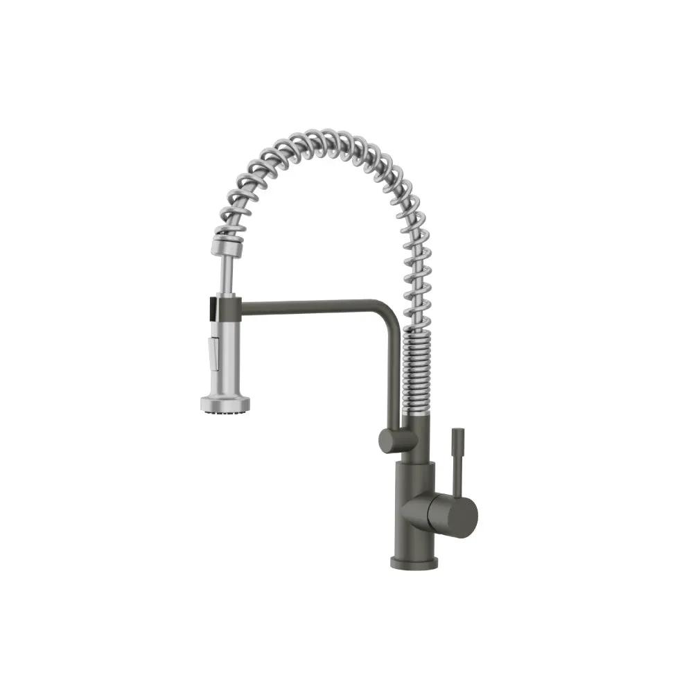 Flusso Caso - Semi-Professional Dual Spray Stainless Steel Kitchen Faucet with Pull Out by Flusso