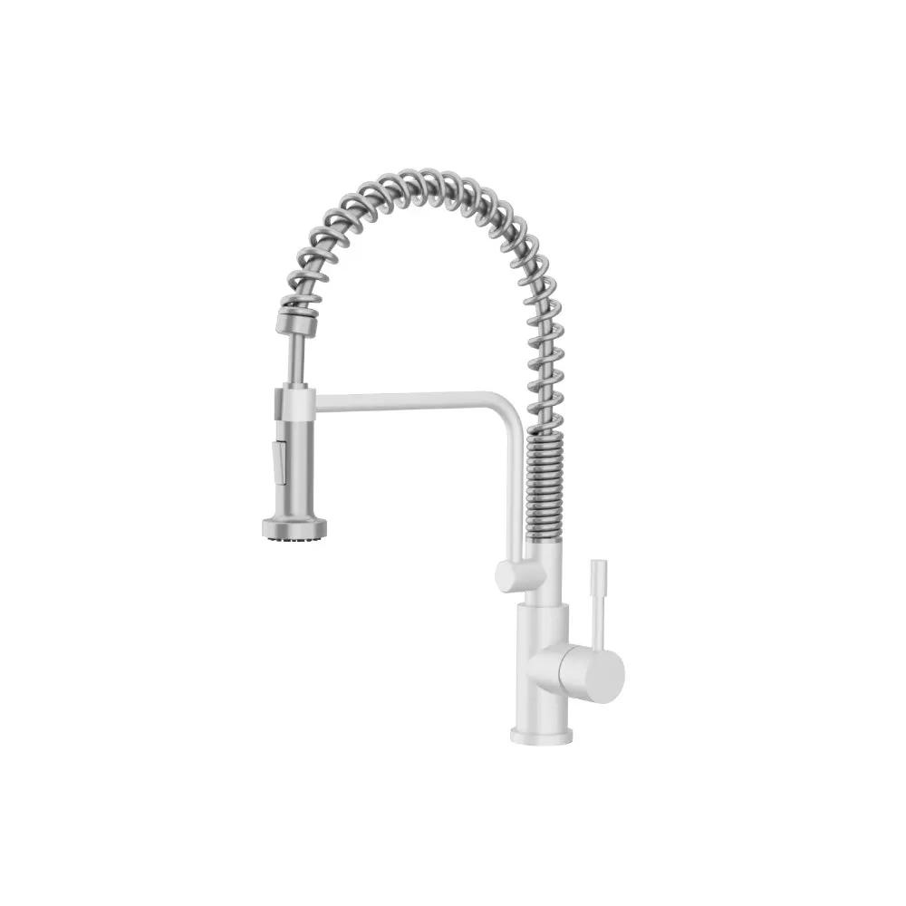 Flusso Caso - Semi-Professional Dual Spray Stainless Steel Kitchen Faucet with Pull Out by Flusso