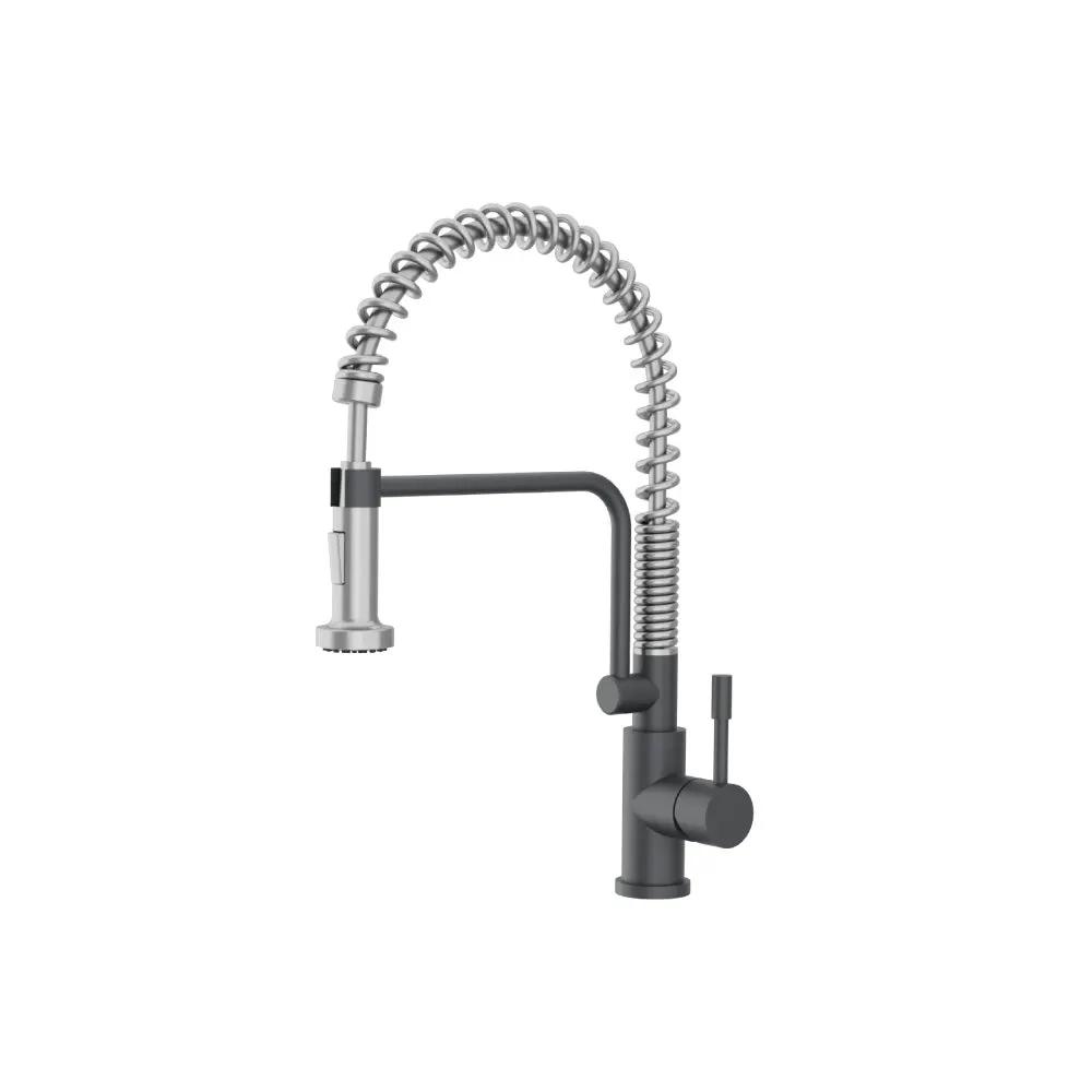Flusso Caso - Semi-Professional Dual Spray Stainless Steel Kitchen Faucet with Pull Out by Flusso