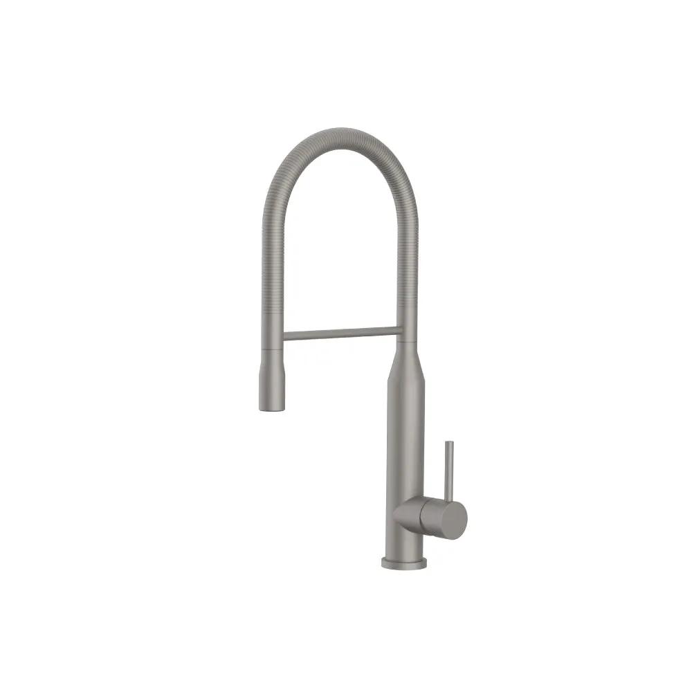 Flusso Glatt - Semi-Professional Dual Spray Stainless Steel Kitchen Faucet with Pull Out by Flusso