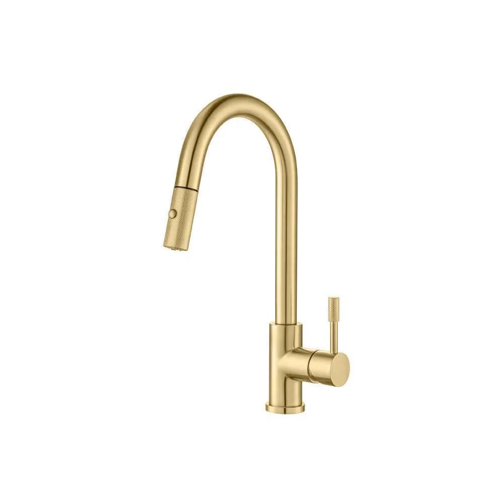 brushed gold pvd kitchen faucet