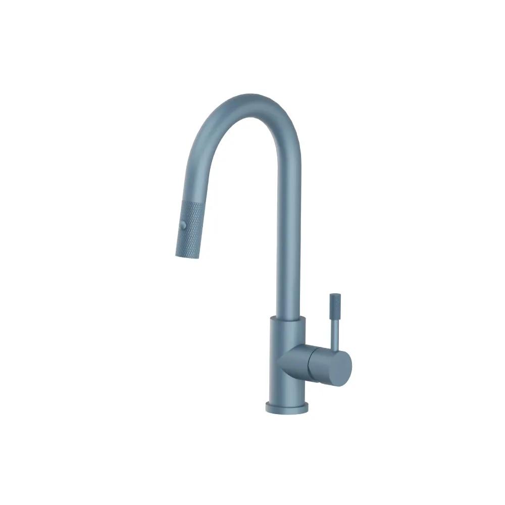 Flusso Vasco - Dual Spray Stainless Steel Kitchen Faucet with Pull Out and Knurling by Flusso