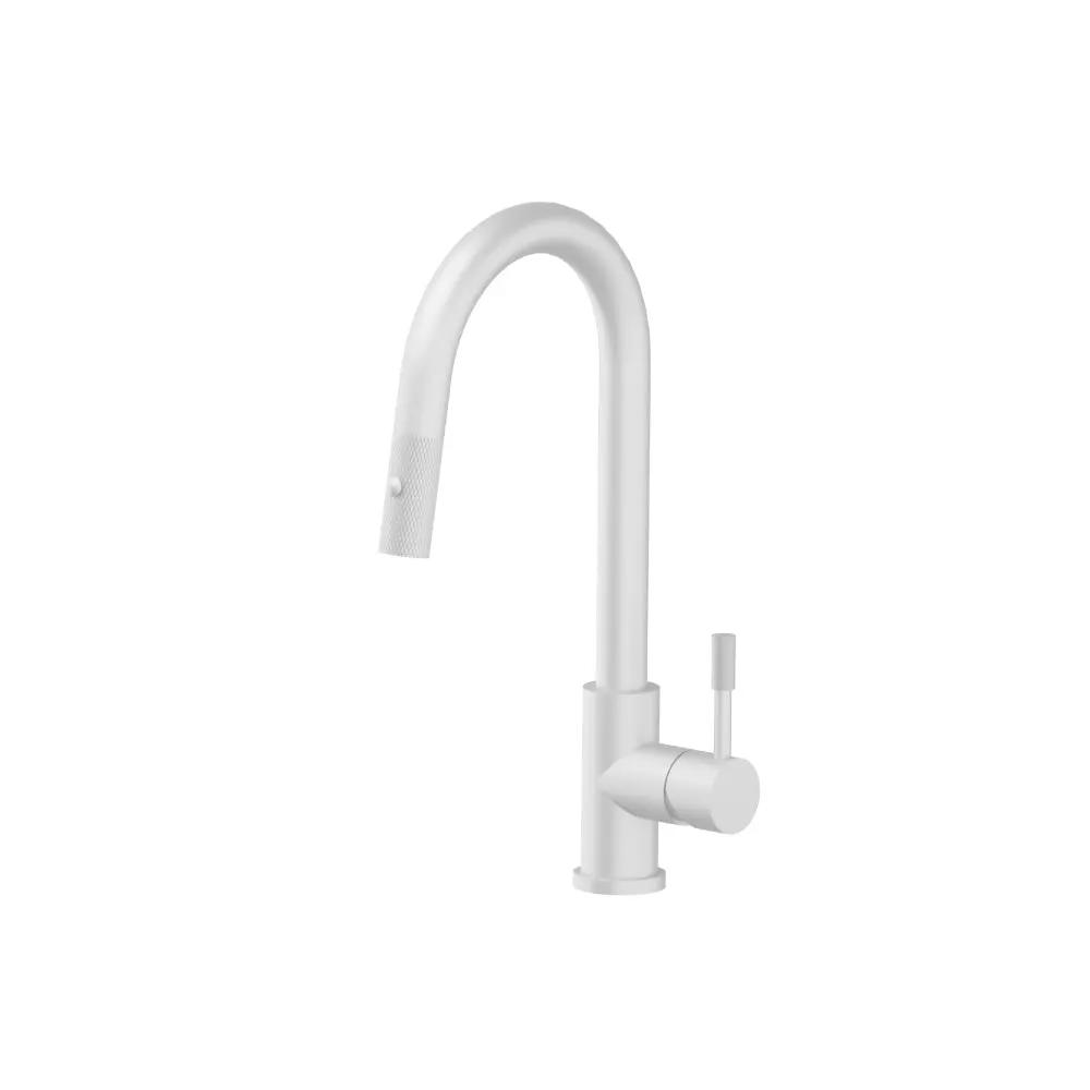 Flusso Vasco - Dual Spray Stainless Steel Kitchen Faucet with Pull Out and Knurling by Flusso