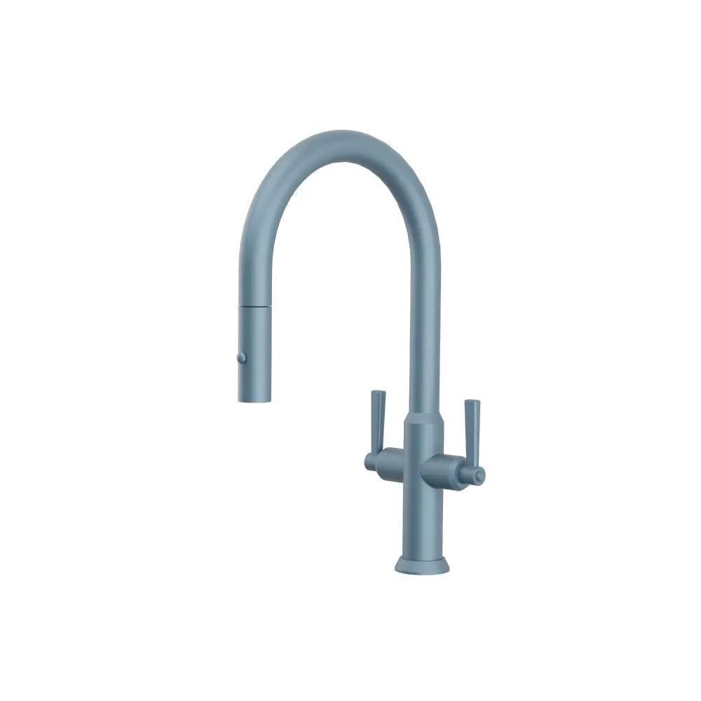 Flusso Velox - Dual Spray Stainless Steel Two Handle Kitchen Faucet with Pull Out by Flusso