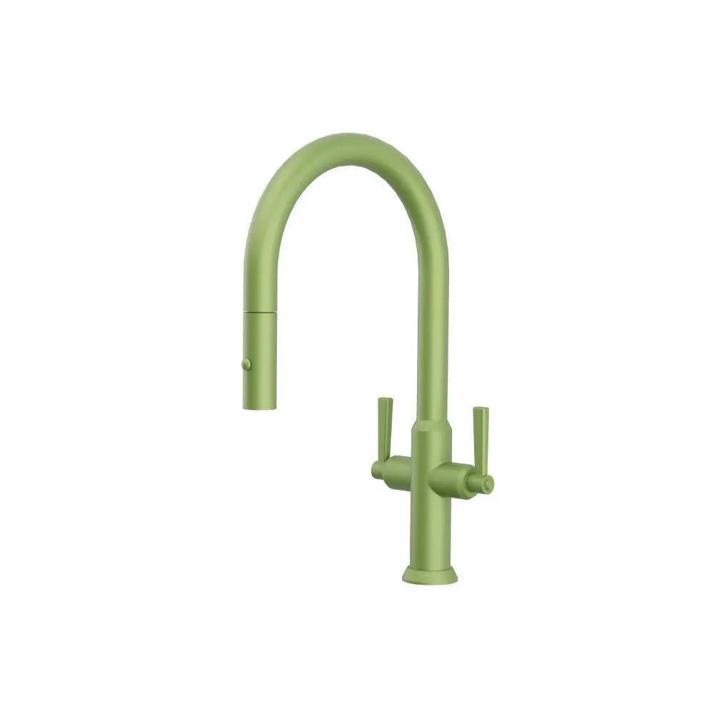 Flusso Velox - Dual Spray Stainless Steel Two Handle Kitchen Faucet with Pull Out by Flusso