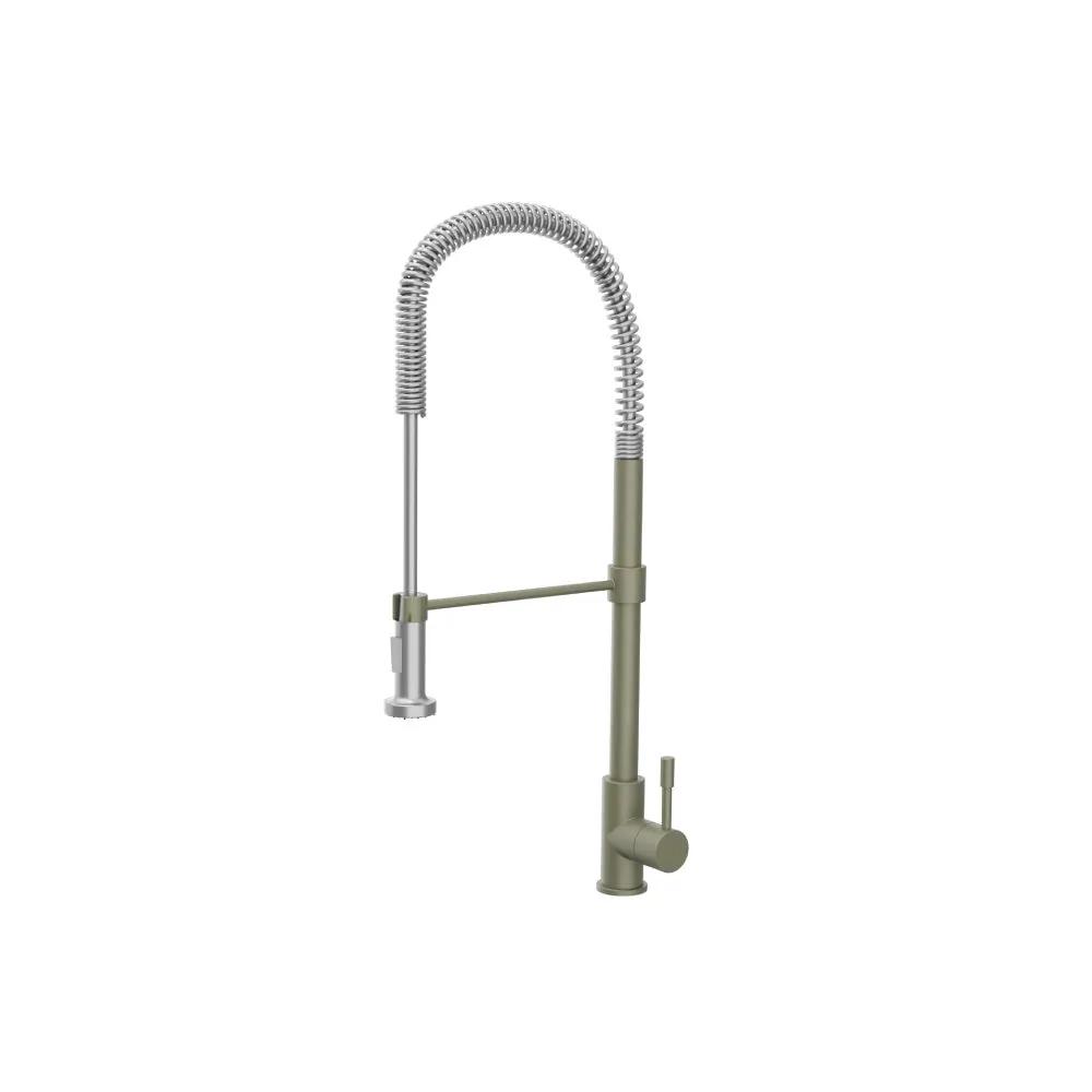 Flusso Professio - S - Dual Spray Professional Stainless Steel Kitchen Faucet with Pull Out by Flusso