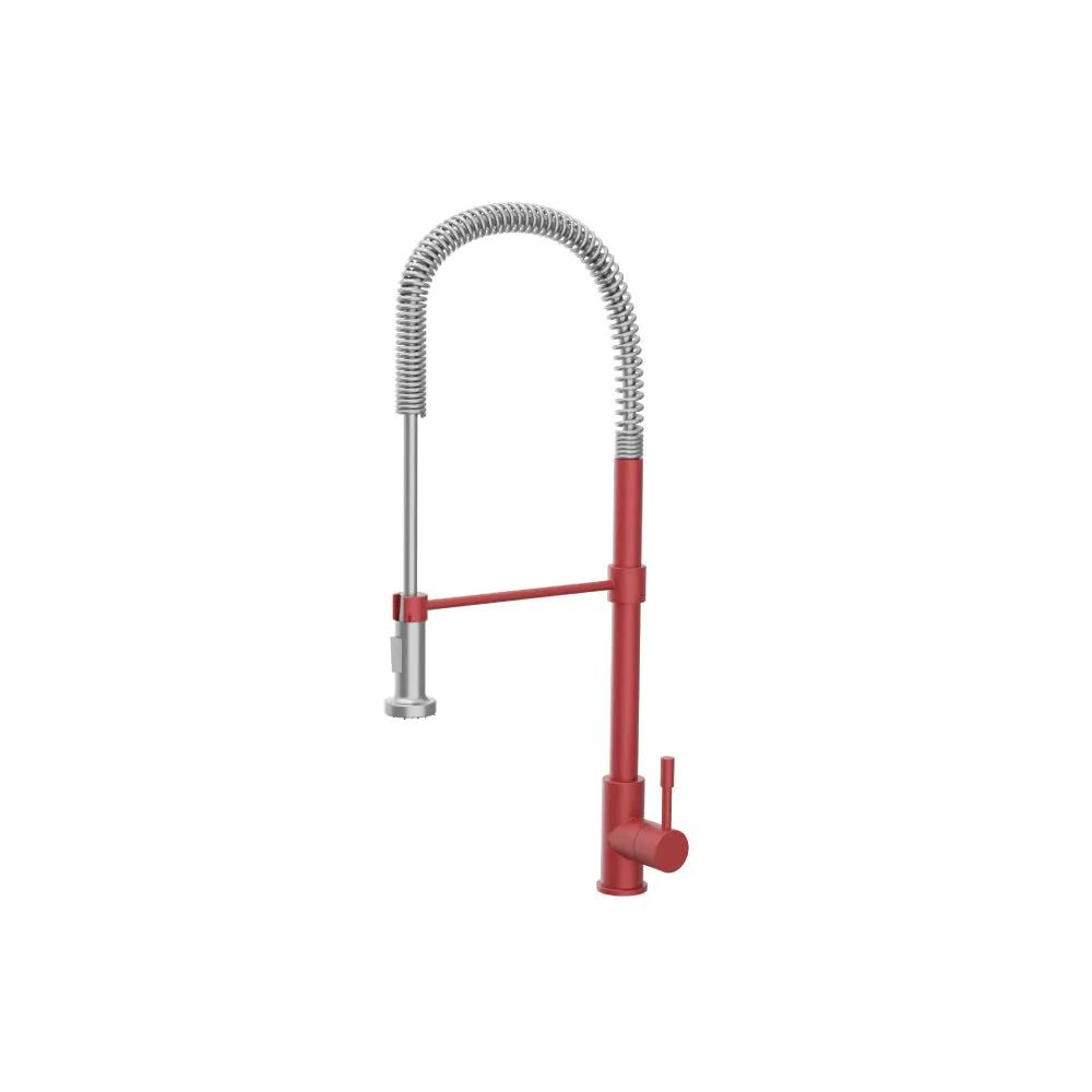 Flusso Professio - S - Dual Spray Professional Stainless Steel Kitchen Faucet with Pull Out by Flusso