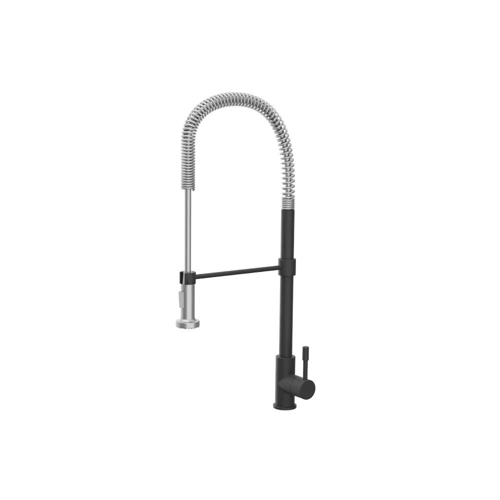Flusso Professio - S - Dual Spray Professional Stainless Steel Kitchen Faucet with Pull Out by Flusso