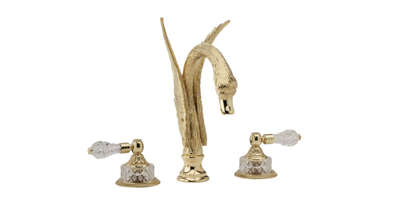 polished brass deck tub set