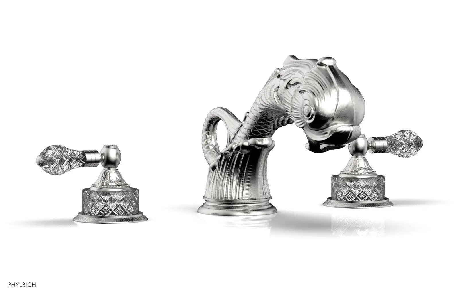 Phylrich DOLPHIN Deck Tub Set - Cut Crystal Lever Handles by Phylrich