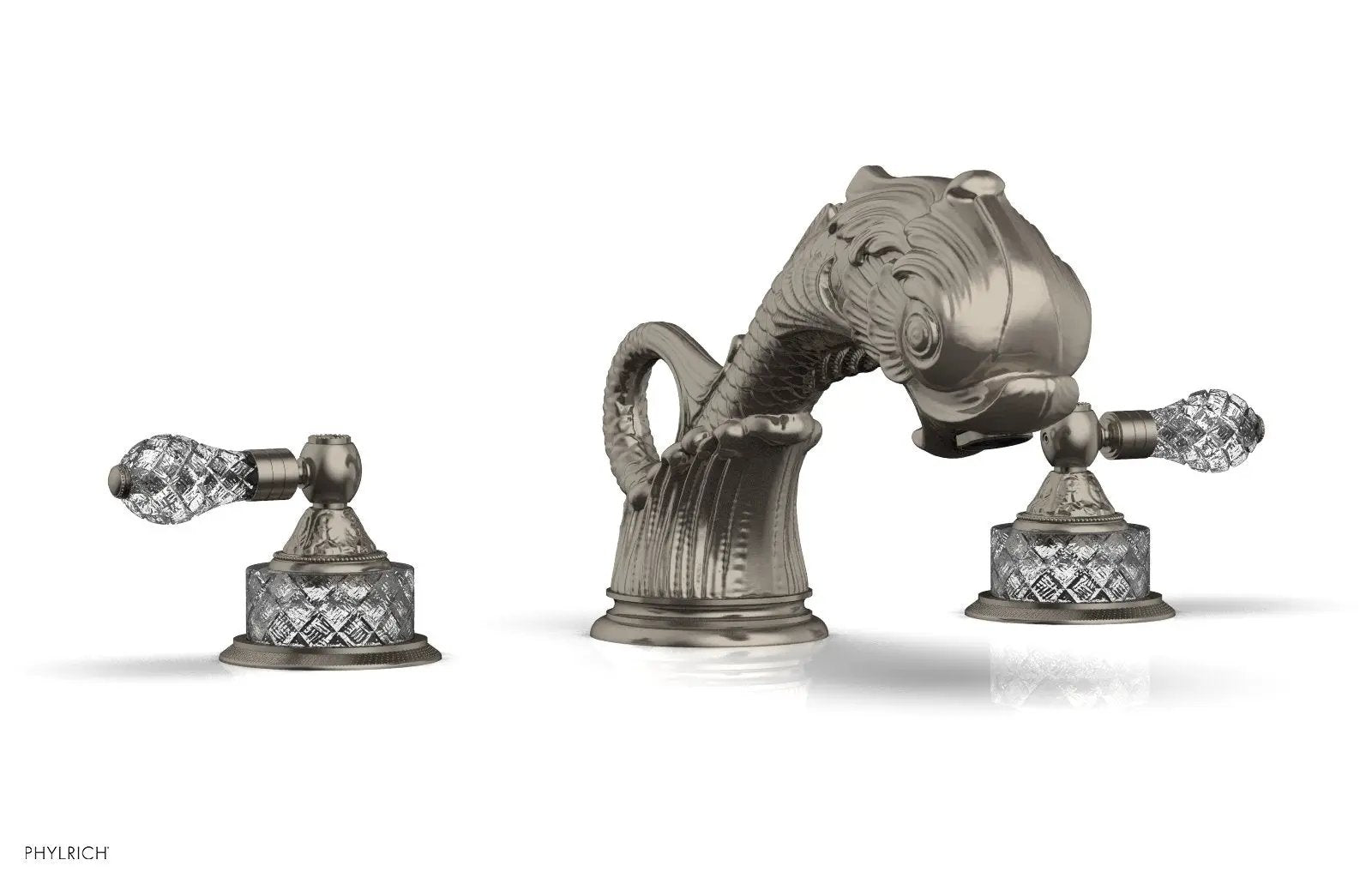 Phylrich DOLPHIN Deck Tub Set - Cut Crystal Lever Handles by Phylrich