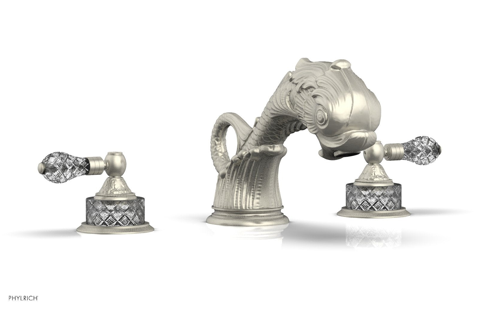 Phylrich DOLPHIN Deck Tub Set - Cut Crystal Lever Handles by Phylrich