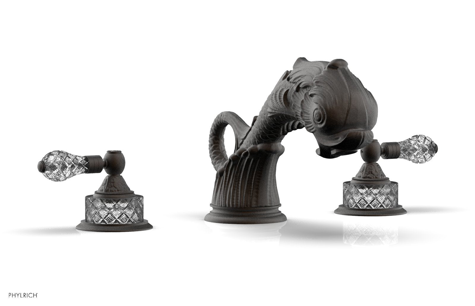 Phylrich DOLPHIN Deck Tub Set - Cut Crystal Lever Handles