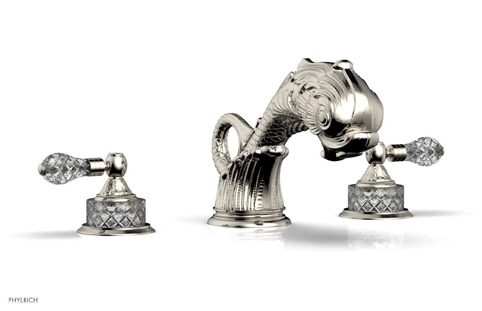 Phylrich DOLPHIN Deck Tub Set - Cut Crystal Lever Handles by Phylrich