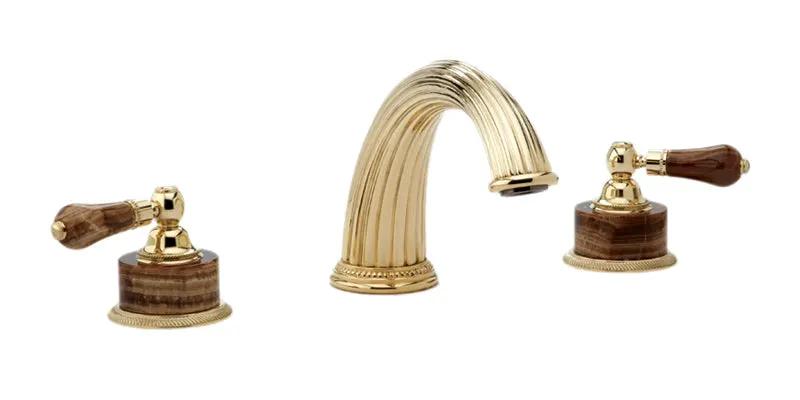 polished chrome deck tub set